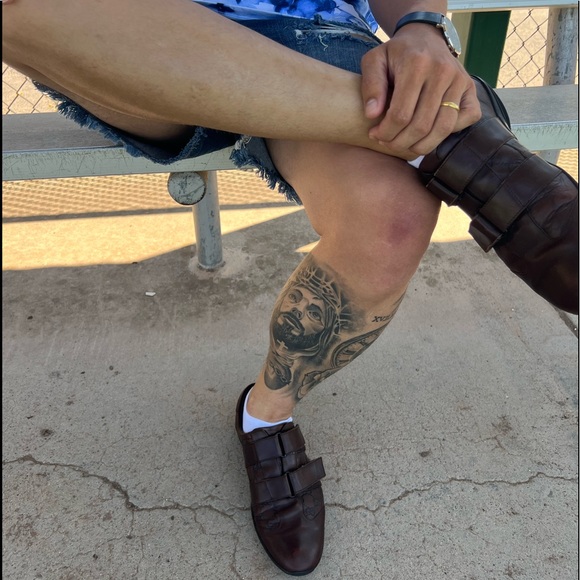 GUCCI GUCCISSIMA GG LEATHER SNEAKER SHOES VELCRO STRAP 091835 MONOGRAM BUCKLE 43 - Picture 4 of 16